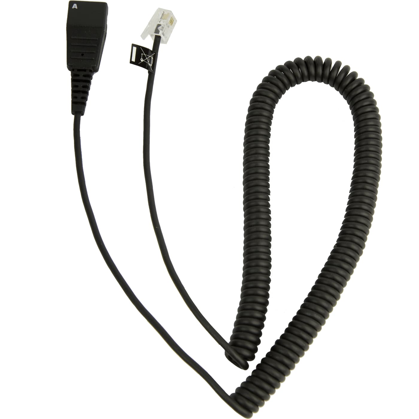 JABRA QD Cord to RJ10 coiled 0.5-2m