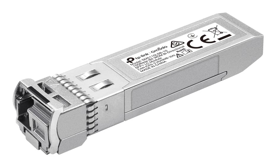 Omada 10Gbase-BX Single-Mode WDM Bi-Directional SFP+ Module SPEC: LC/UPC Connector, TX:1270nm/RX:1330nm, Single-mode, 10km