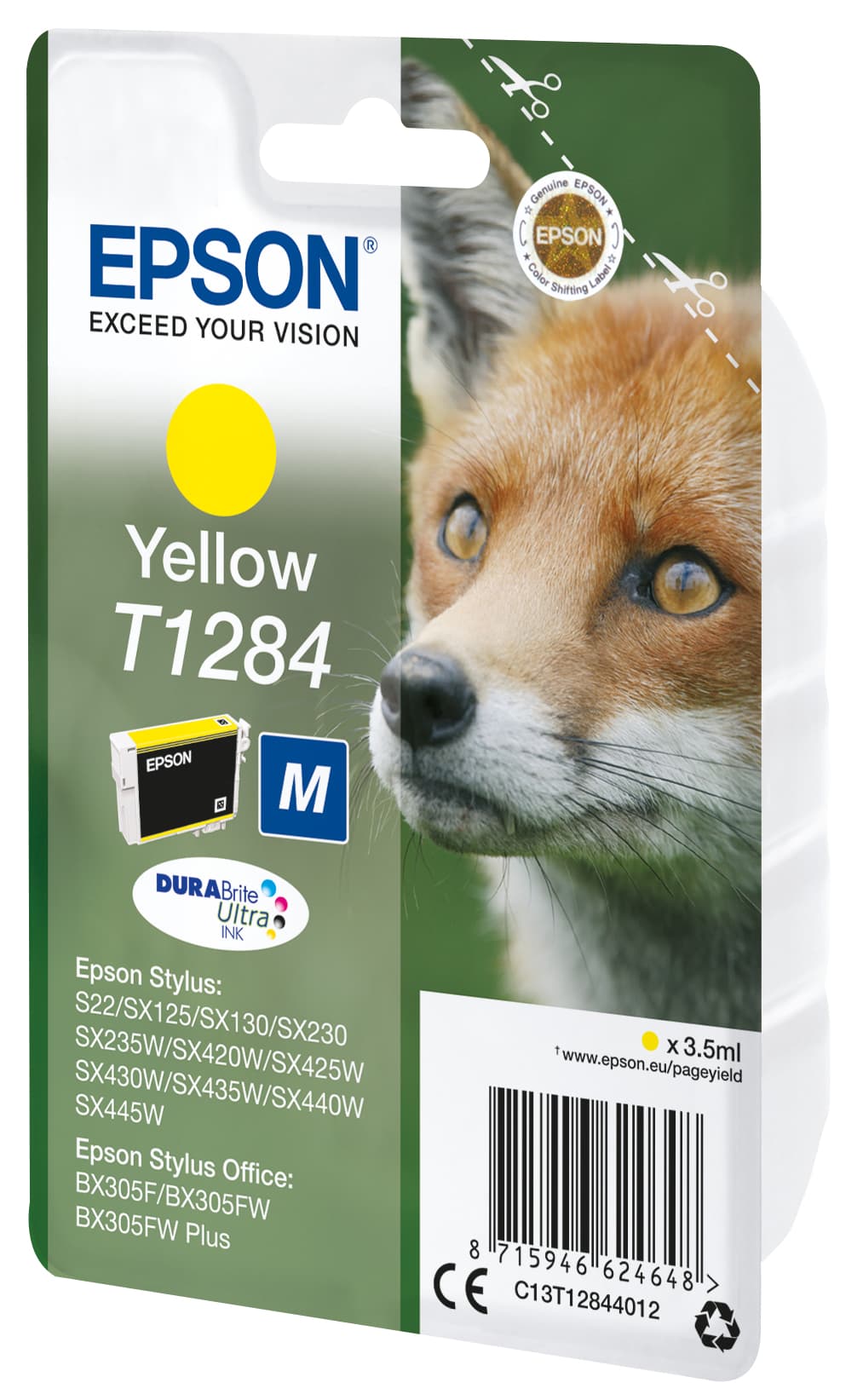 EPSON 1LB ink T128 yellow blister w/s