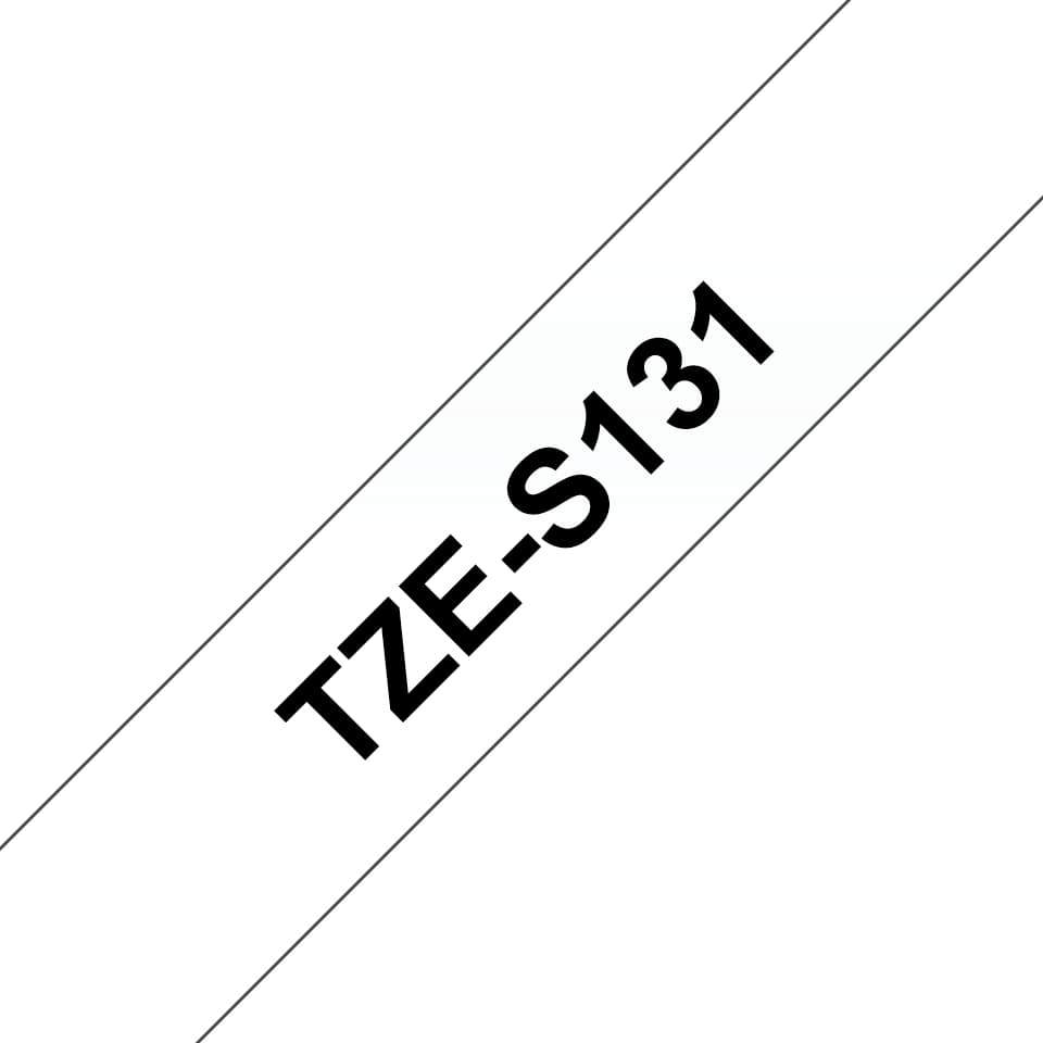 BROTHER TZES131 12mm BLACK ON CLEAR ADH