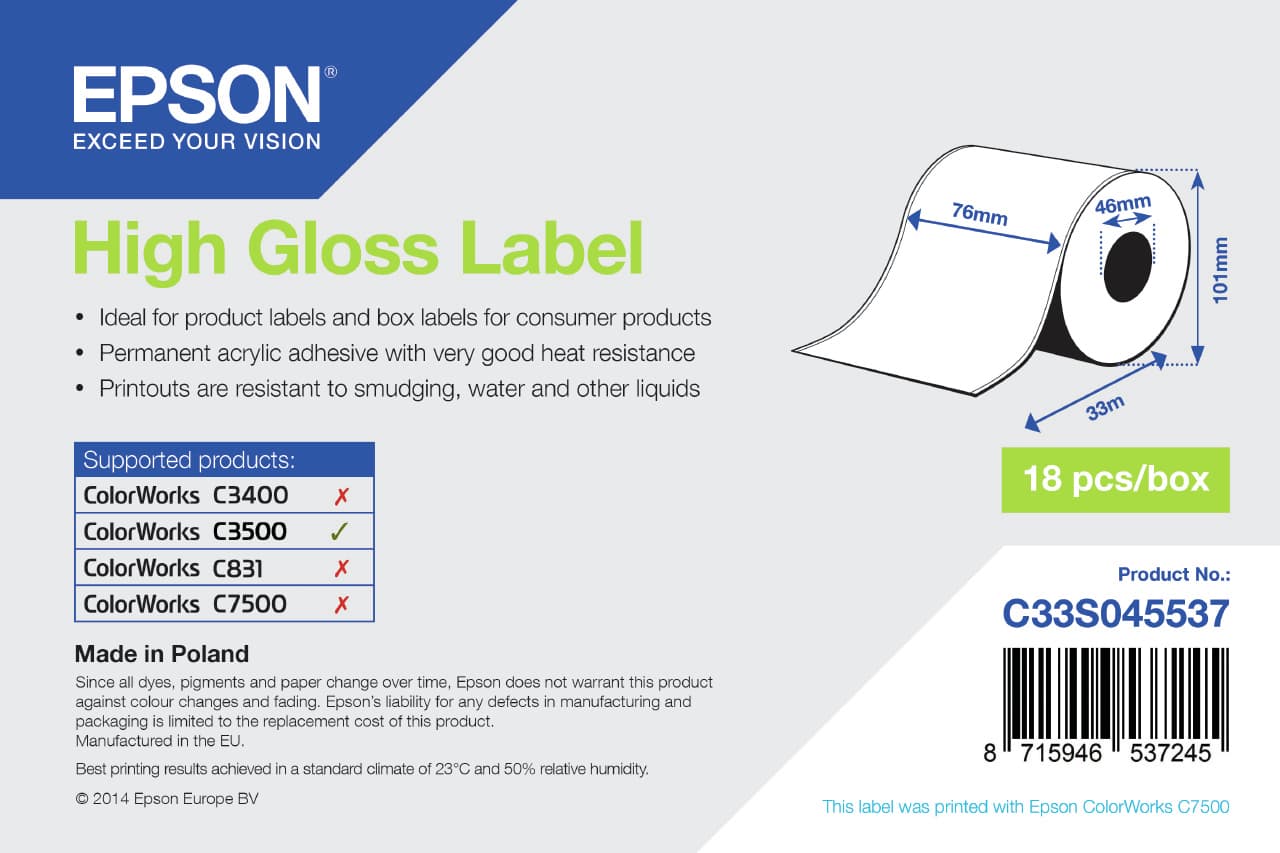 EPSON High Gloss Label - Continuous Roll
