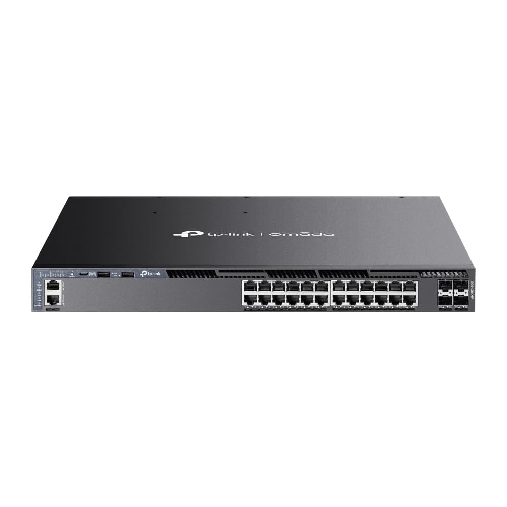 Omada 24-Port Gigabit Stackable L3 Managed PoE+ Switch with 4 10G Slots