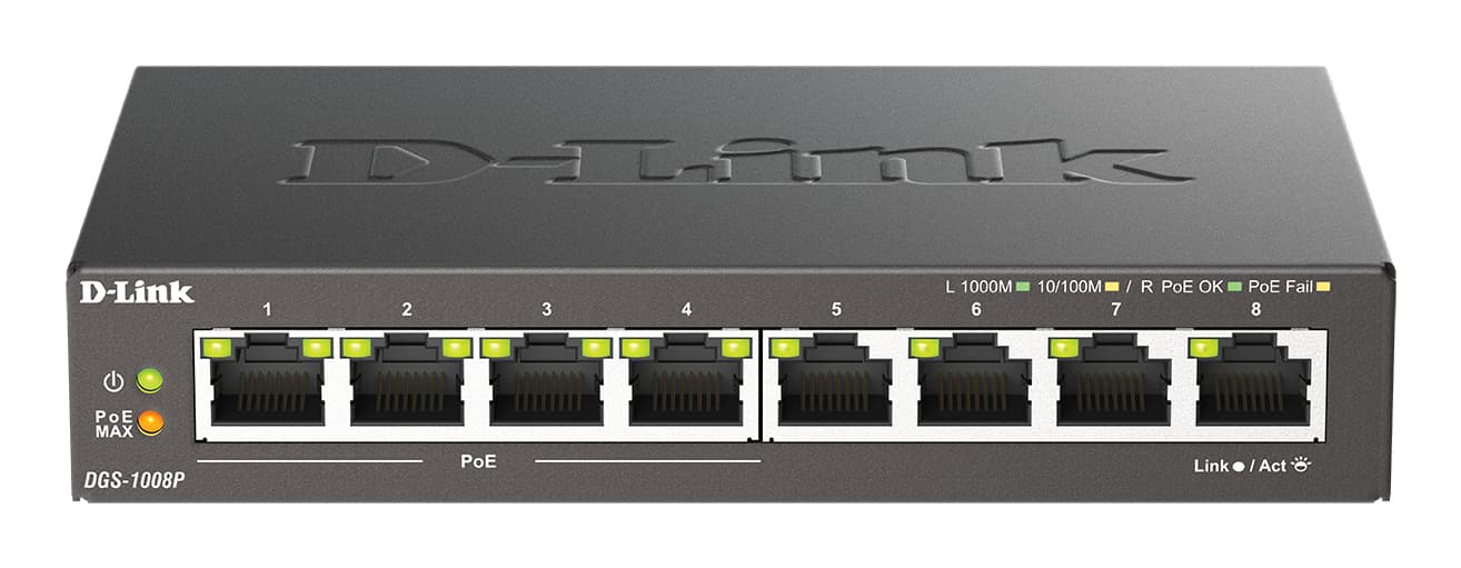 D-LINK 8-P Gigabit PoE Unmanaged Switch