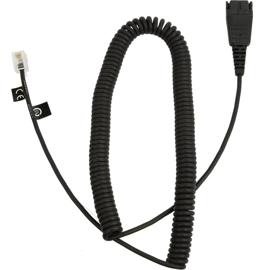 JABRA QD to RJ10 coiled 0.5-2meters