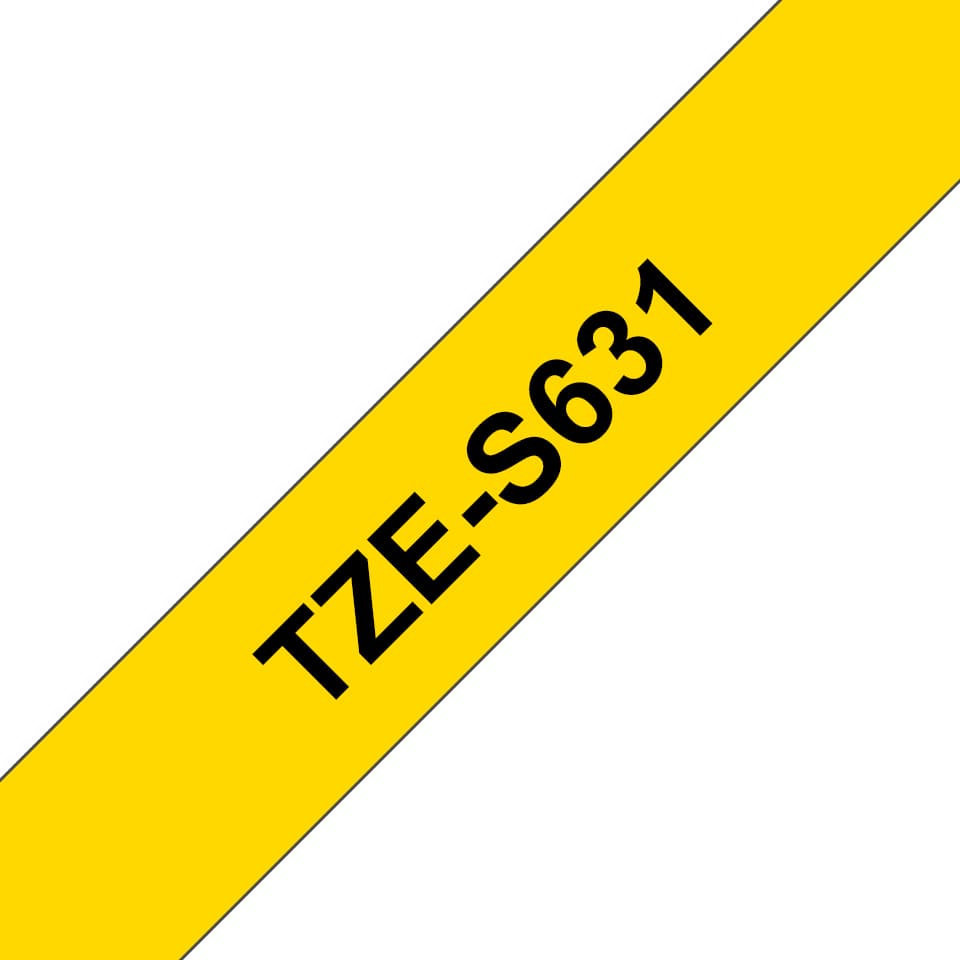 BROTHER TZES631 strong bk/yellow 12mm 8m