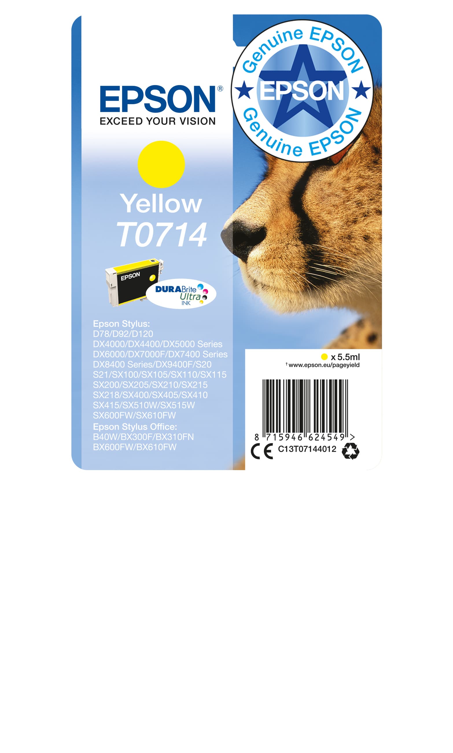 EPSON 1LB ink T071 yellow blister w/s