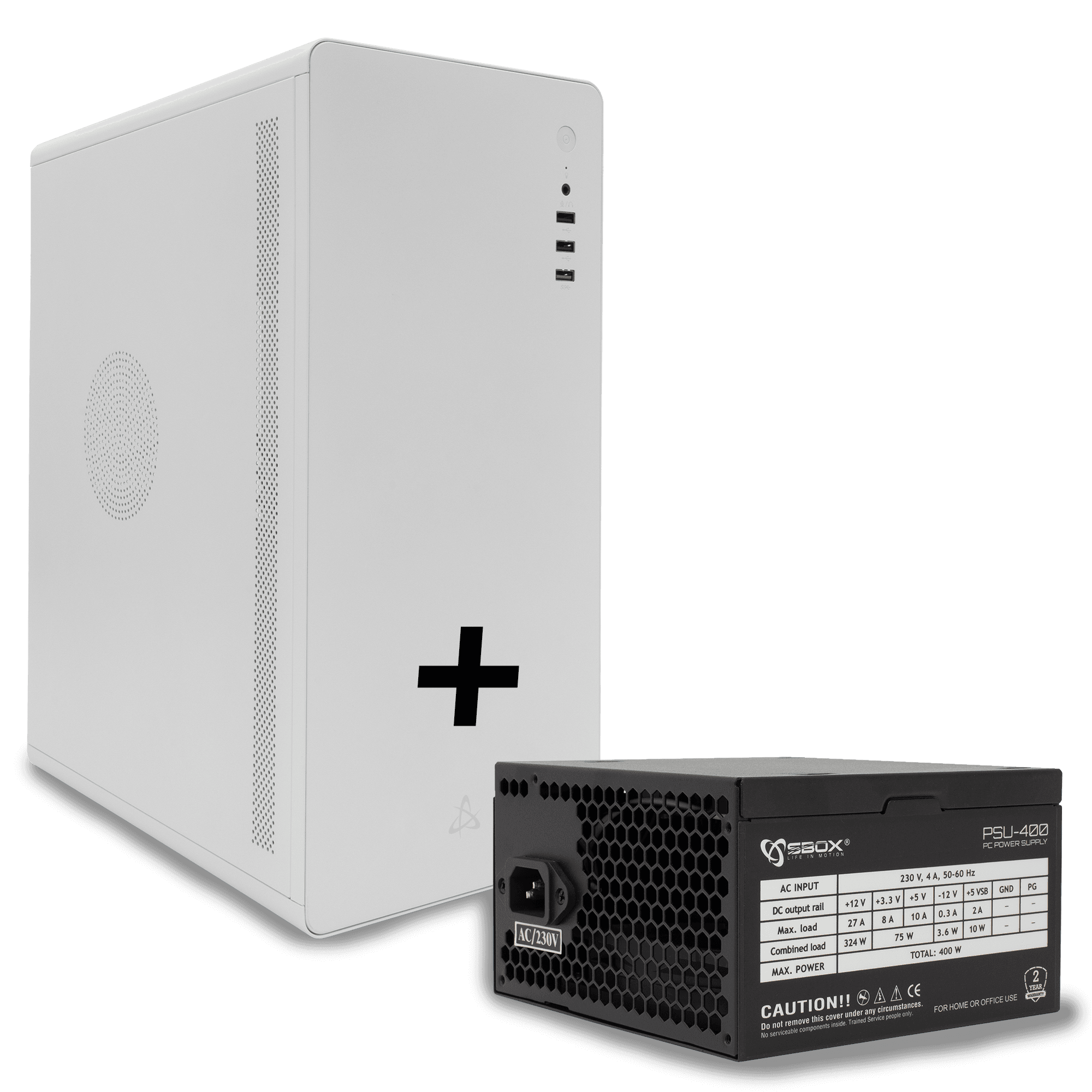 KUĆIŠTE SBOX PCC-500W ATX + NAPAJANJE PSU-400
