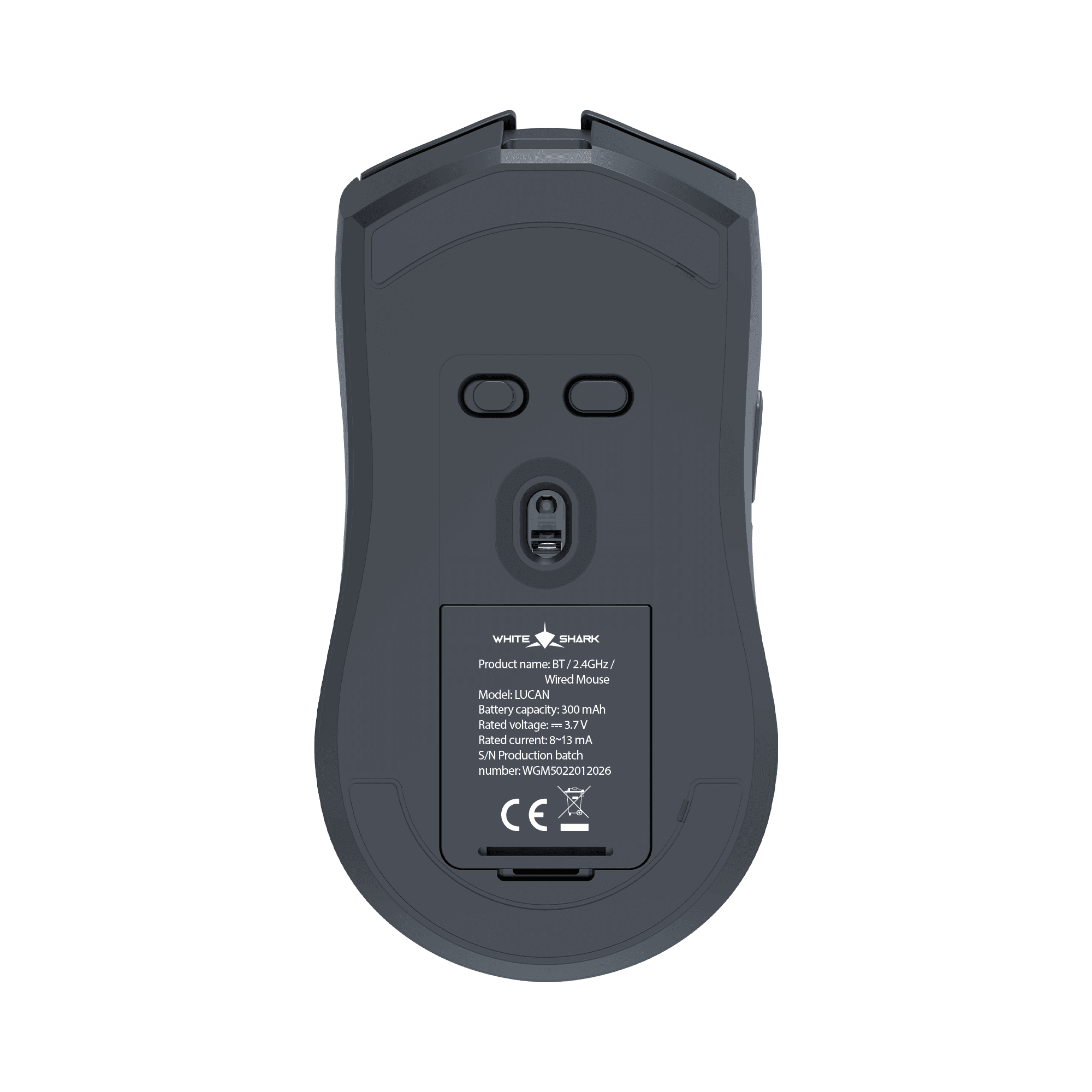 White Shark MIŠ WGM-5022 LUCAN / 12.000 DPI - Crni / Wireless
