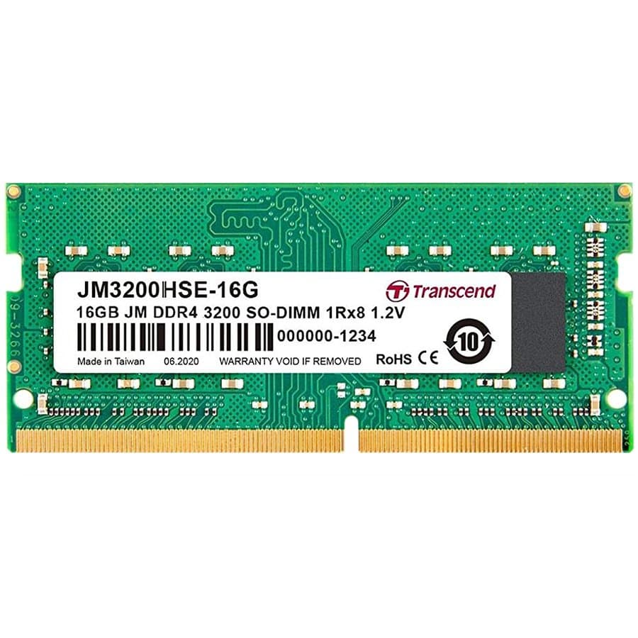 Transcend 16GB JM DDR4 3200Mhz SO-DIMM 1Rx8 2Gx8CL22 1.2V