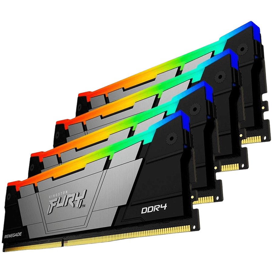 Kingston 64GB 3200MT/s DDR4 CL16 DIMM (Kit of 4) 1Gx8 FURY Renegade RGB