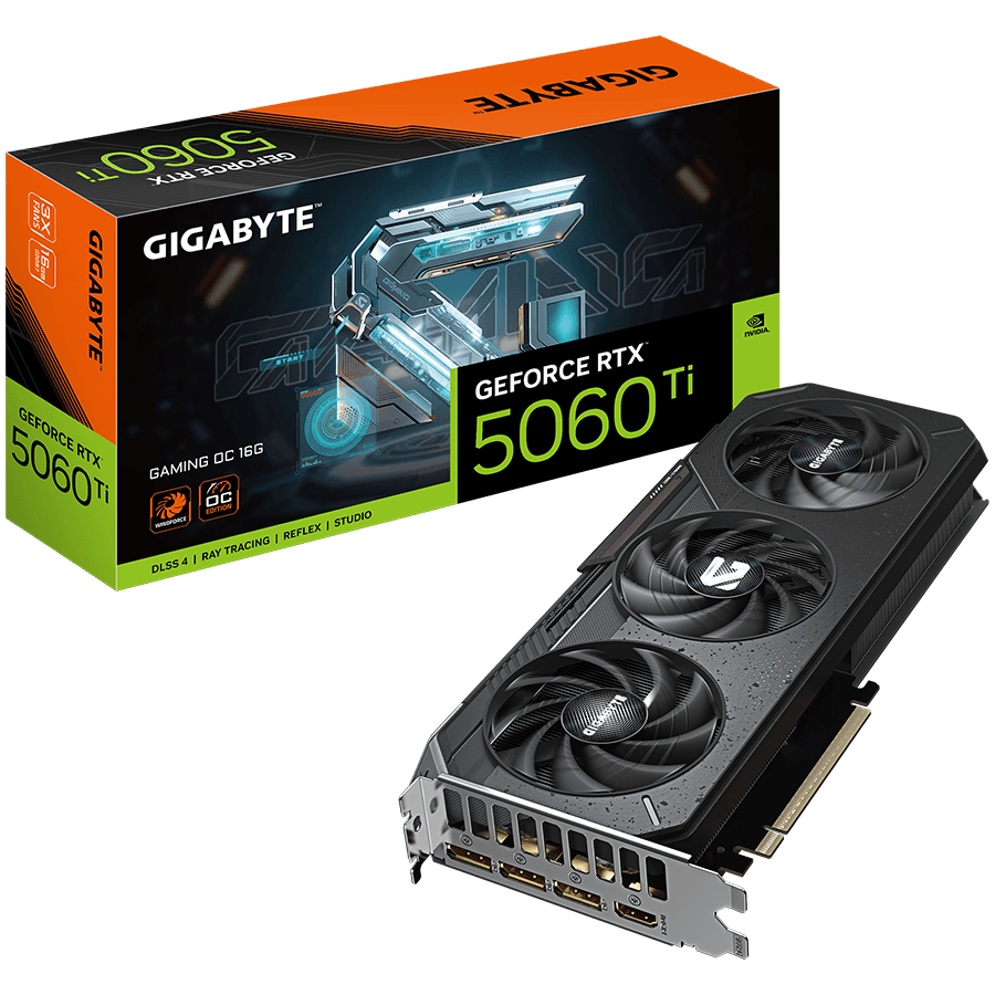 GIGABYTE Video Card NVIDIA GeForce RTX 5060 Ti GAMING OC 16G (16GB GDDR7/128bit, PCI-E 5.0, 1x 8Pin Power connector, Recommended PSU 650W, 3xDP, 1xHDMI)